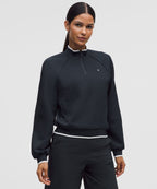 Jacquard - Knit Mockneck Half ZipLong Sleeve TopsUSW^