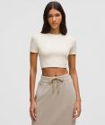 Wundermost Ultra - Soft Nulu Crewneck Cropped T-ShirtShort Sleeve TopsUSW^